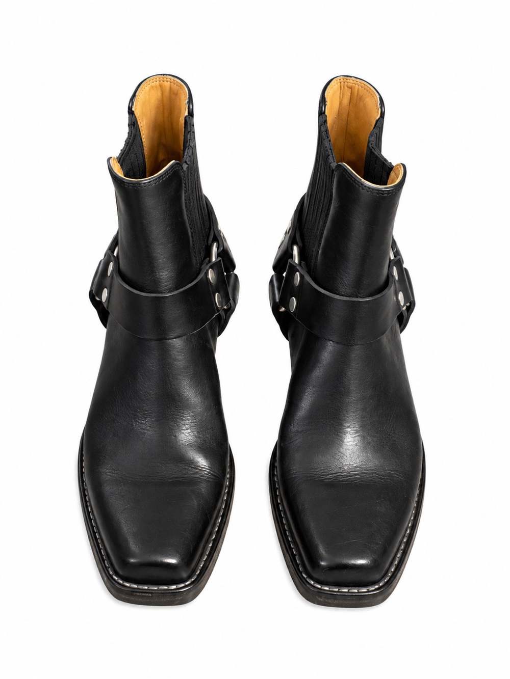 Re/Done Black Leather Calvary Boots Size 8